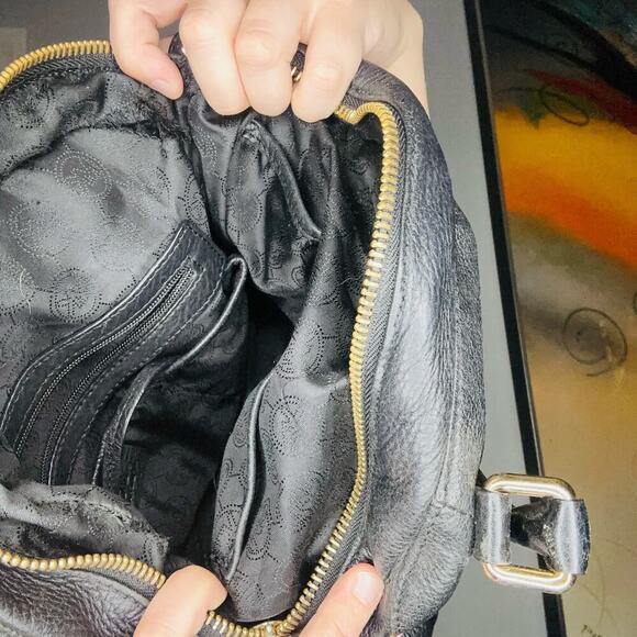 MICHAEL KORS Weston Black Leather Shoulder Satchel Zip Up Tassel Handbag - Picture 13 of 15